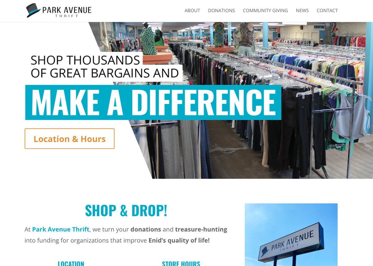 Park Avenue Thrift Website Image