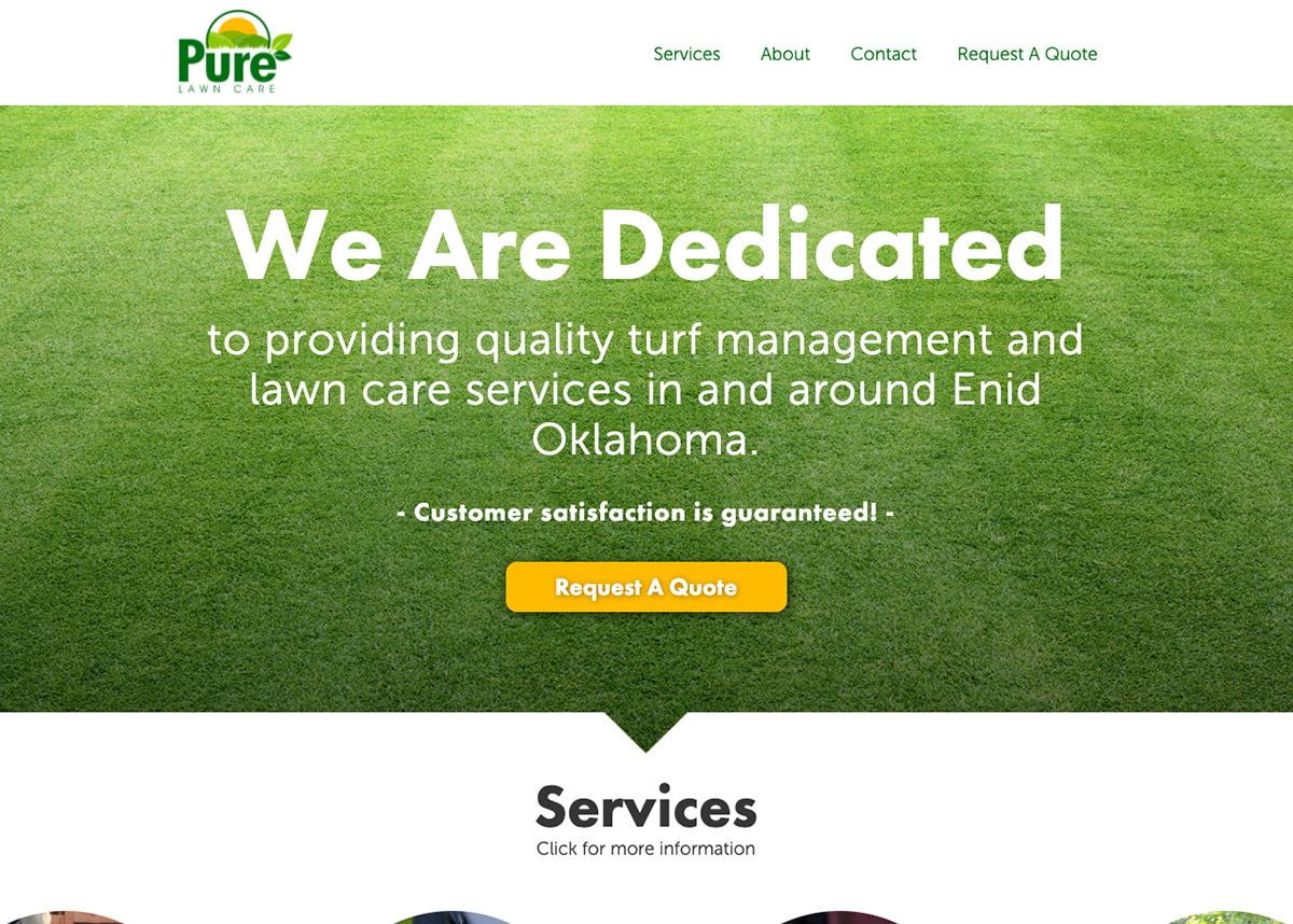 Pure Lawn Care Website Image